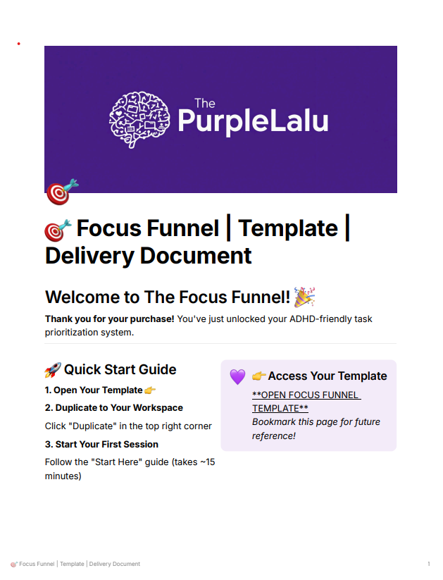 The ADHD Focus Funnel