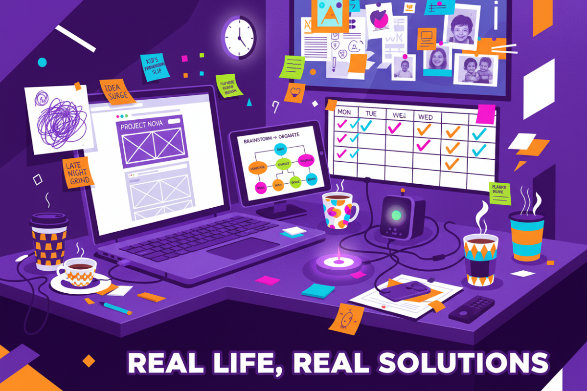 Every template born from my 2AM brain dumps and kid-screaming dinner disasters. No "one-size-fits-all" BS. Just systems that match fluctuating dopamine + zero executive function.

Something that fits the description but is on brand and tone with the purplelalu