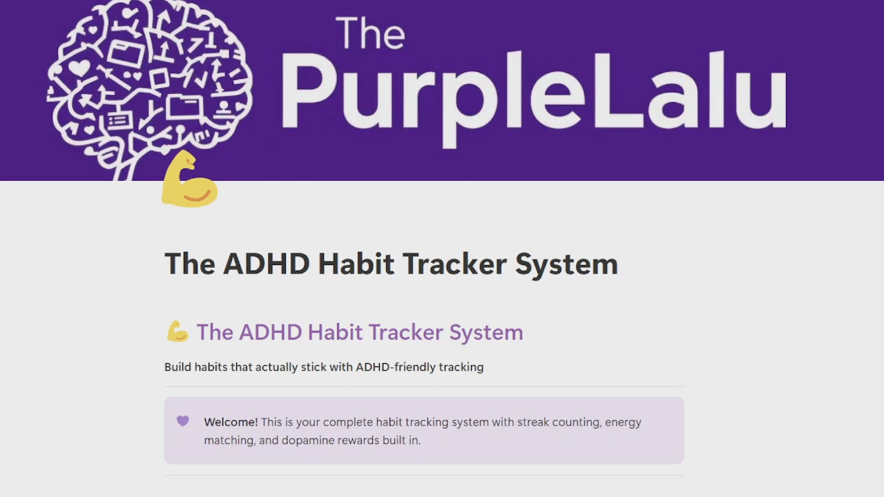 The ADHD Habit Tracker System QuickView Video