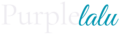 purplelalu primary logo in white and teal
