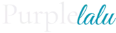 purplelalu primary logo in white and teal