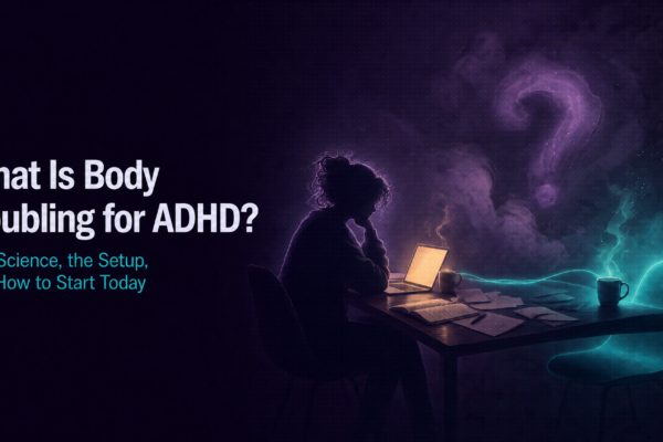 Two people working side by side — illustrating what is body doubling for ADHD and how presence replaces willpower