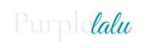 purplelalu primary logo in white and teal