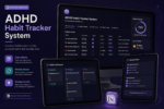 ADHD Habit Tracker System Notion template — daily and weekly habit tracking views