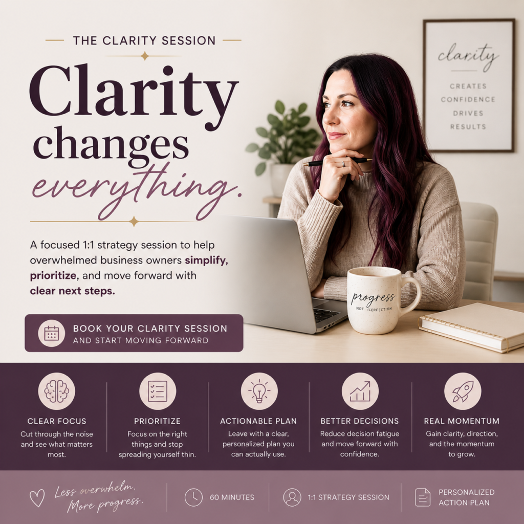 woman planning business strategy in a clarity session