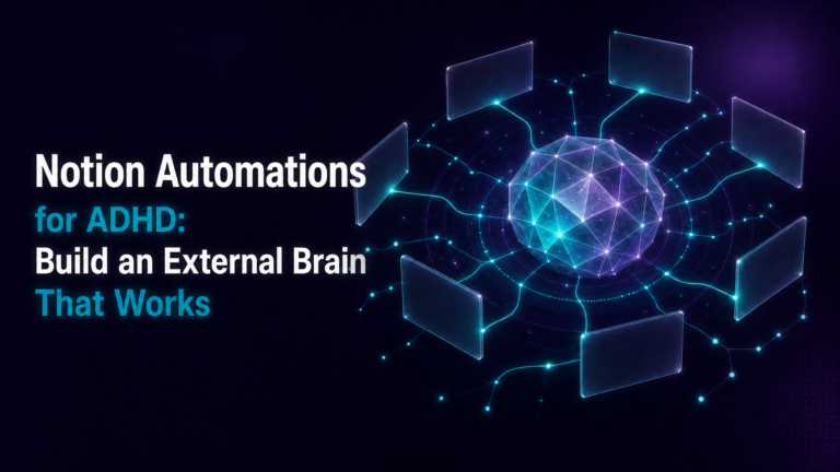 Adhd Productivity Blog 25 Notion automations for ADHD showing an external brain system that organizes and surfaces tasks automatically